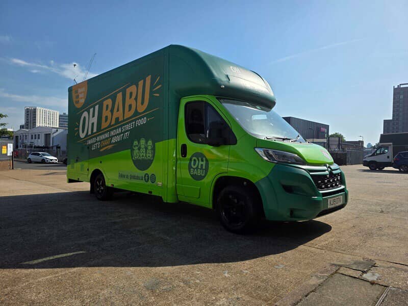 An image of the Oh Babu vehicle wrap.